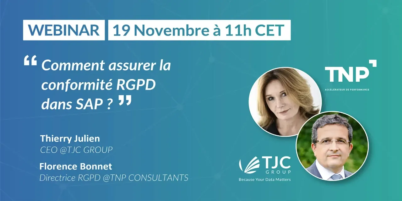 Webinaire 19 novembre - Comment assurer la conformité RGPD dans SAP