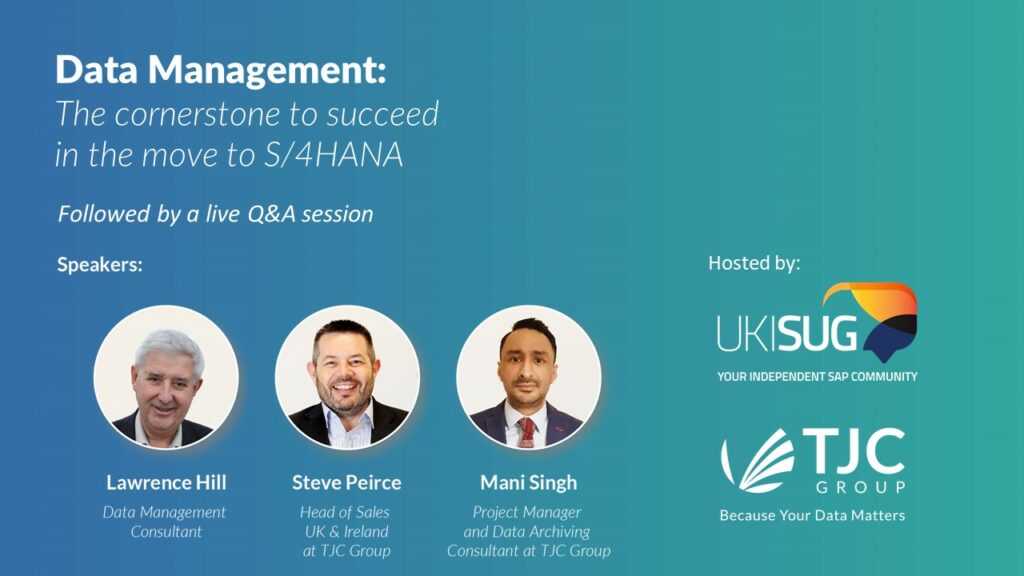 TJC Group UKISUG Webinar Data Management S/4HANA